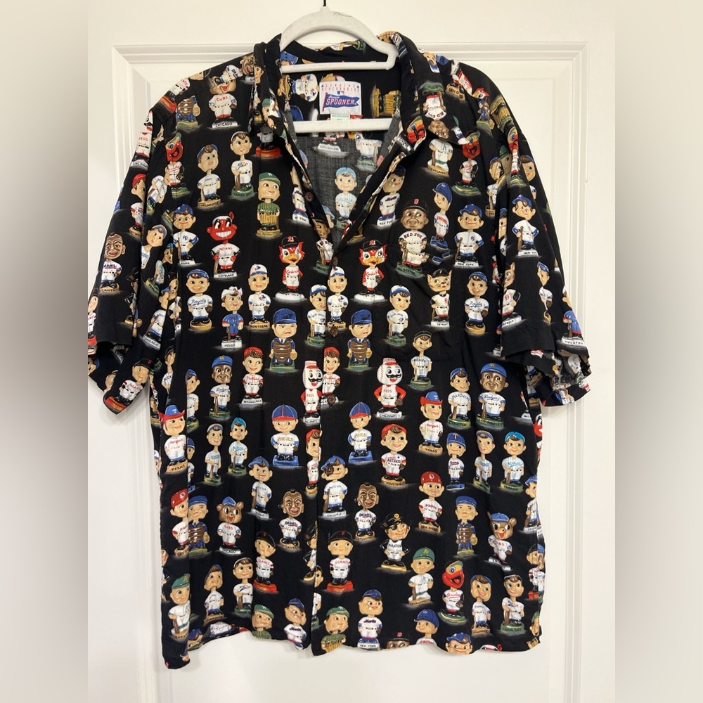 Vintage 90’s Reyn Spooner MLB bobble head  Character Print Shirt Genuine Merch